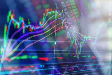 Candle stick graph chart of stock market investment trading