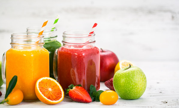 Healthy fruit and vegetable smoothies