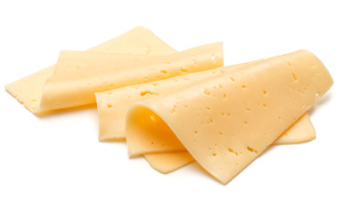 cheese slices isolated on white background cutout