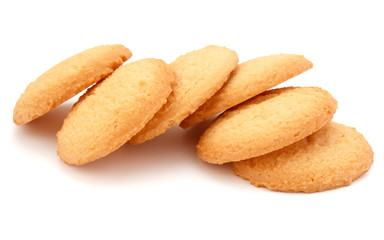 short pastry cookies isolated on white background