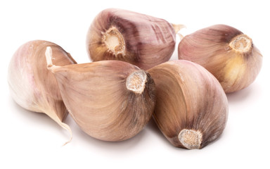garlic cloves isolated on white background cutout