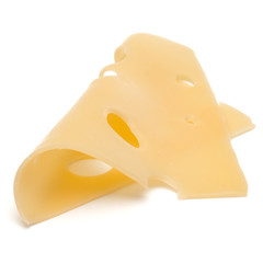  one Cheese slice isolated on white background