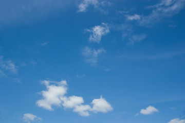 White clouds in blue sky.