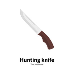 Vector illustration flat icon of a hunting knife