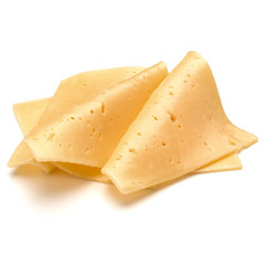 cheese slices isolated on white background cutout