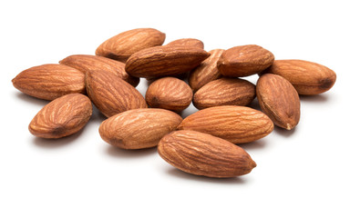 almond nuts isolated on white background close up