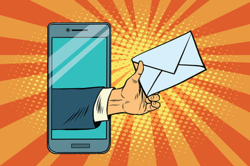 You email or a message in smartphone