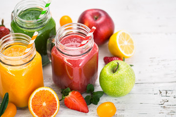 Healthy fruit and vegetable smoothies