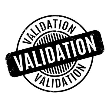Validation rubber stamp. Grunge design with dust scratches. Effects can be easily removed for a clean, crisp look. Color is easily changed.