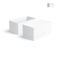 Blank paper or cardboard boxes templates on white background