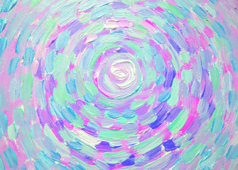 Abstract painting of whirlpool, beautiful colorful light on canvas. Modern Impressionism. Stroke painting