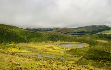 Beautiful and scenic landscape of Azores islands in Portugal