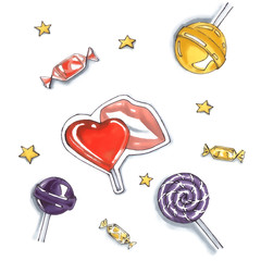sweet lollipops and candy