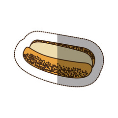 color hot dog bread icon, vector illustraction design