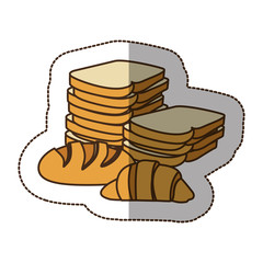 color various types of bread icon, vector illustraction design