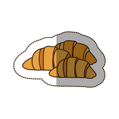 color croissant bread icon, vector illustraction design image