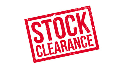 Stock Clearance rubber stamp. Grunge design with dust scratches. Effects can be easily removed for a clean, crisp look. Color is easily changed.