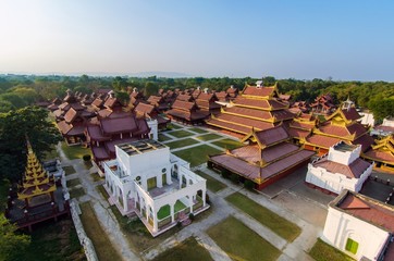 top view of Mandalay Palace in Mandalay city ,Myanmar
