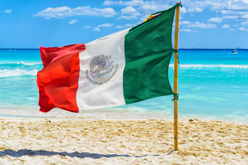 Mexican Flag on the Beach