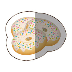 donut with colored sparks icon, vector illustraction design
