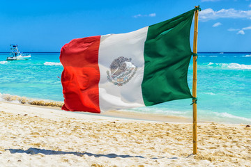 Mexican Flag on the Beach - 139465859