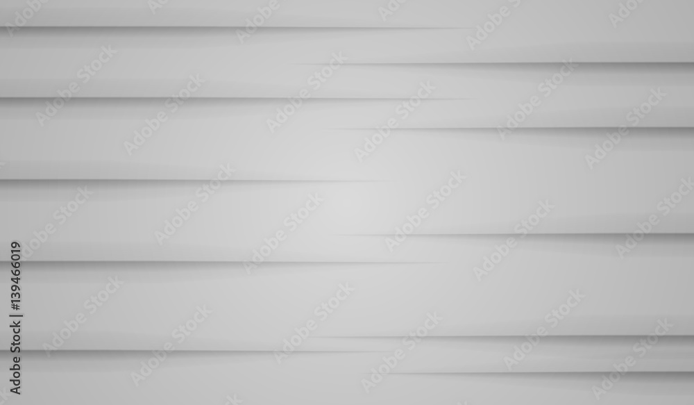 Poster Abstract 3d geometric background. White seamless texture with shadow. Simple clean white background texture. 3D Vector interior wall panel pattern.