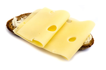 Käsebrot isoliert auf weiß