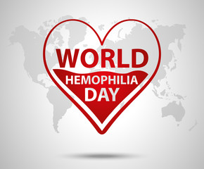 World hemophilia day concept. Heart makes drop counter transfusion. Vector illustration EPS 10.