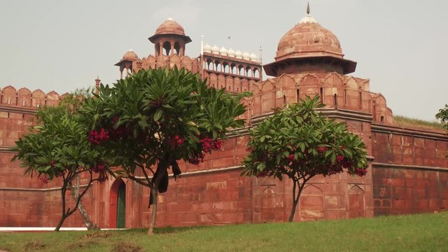 The Red Fort Lal Qila , a historical fort in the city of Delhi, India. UNESCO world Heritage Site.