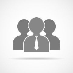 Gray people icon. Vector Illustration.