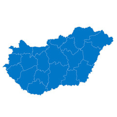 Map of Hungary with provinces