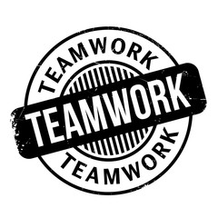 Teamwork rubber stamp. Grunge design with dust scratches. Effects can be easily removed for a clean, crisp look. Color is easily changed.