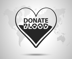 Heart half of blood. Donate blood concept. Vector illustration EPS 10.