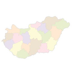 Map of Hungary with provinces