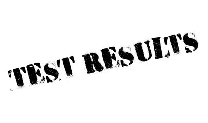 Test Results rubber stamp. Grunge design with dust scratches. Effects can be easily removed for a clean, crisp look. Color is easily changed.