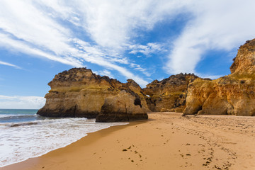 Fototapeta premium Rocky cliffs on the coast of the Atlantic ocean
