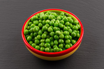 Bowl of green wet pea