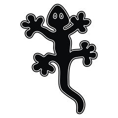 Salamander, black vector icon