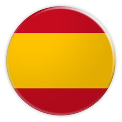 Obraz premium Spain Flag Button, 3d illustration on white background