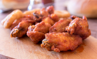 Close-up shot of chicken wings