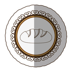 emblem silhouette color nomal bread icon, vector illustraction design image
