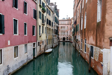 Fototapeta na wymiar View of a canal in Venice, Italy
