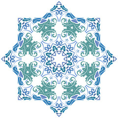 Elegant vector colorful ornament in classic style. Abstract traditional pattern with oriental elements, Classic vintage pattern