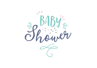 Baby Birth Card Modern Lettering Design