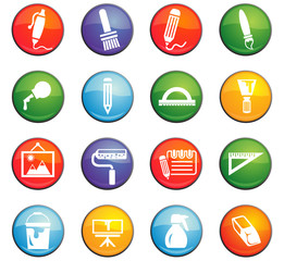art tools icon set