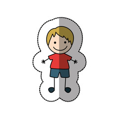 boy happy with blonde hair icon, vector illustraction design image