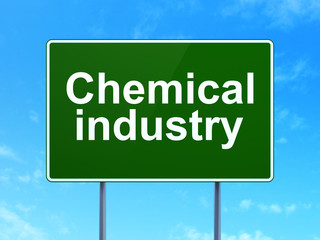 Manufacuring concept: Chemical Industry on road sign background