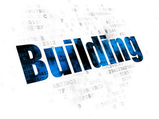 Construction concept: Building on Digital background