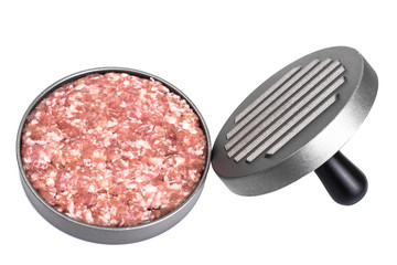 Press hamburger and minced