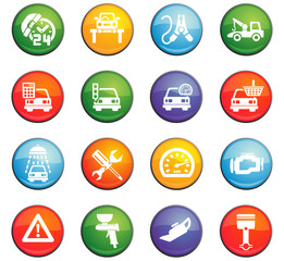 car service icon set